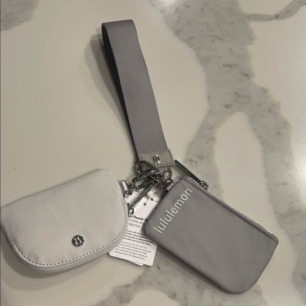 Lululemon Gray and White Wristlet Set